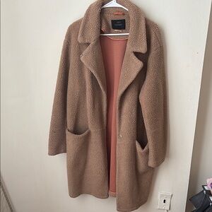 Scotch & Soda Brown Teddy Jacket Relaxed Fit Notched Lapel